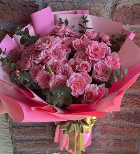 karasu çiçekçilik buket pespembe